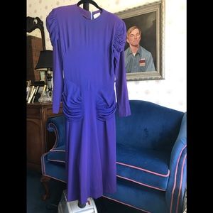 Vintage 1940’s blue/purple rayon dress, size 4